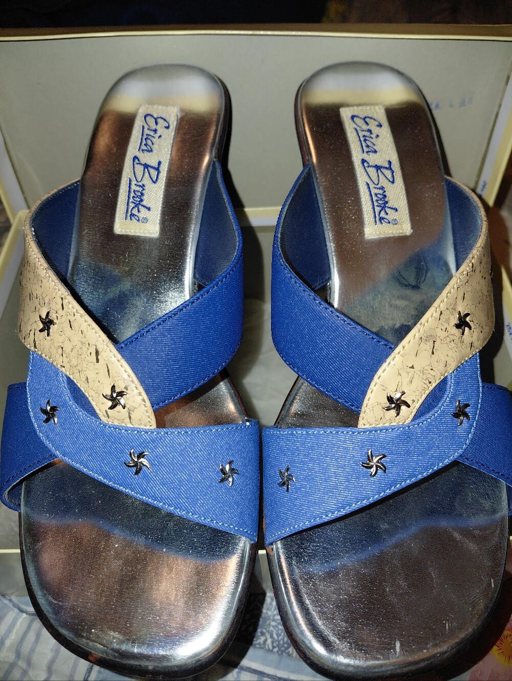 Erica BROOKE VINTAGE WEDGE SLIDES SZ 9 - Picture 2 of 10